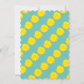 Baby in bloei Baby shower Blauwgroen gele rozen bl Kaart (Achterkant)