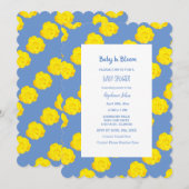 Baby in bloei Baby shower geel korenbloem blauw Kaart (Voorkant / Achterkant)