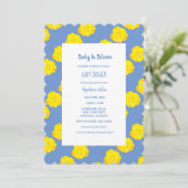 Baby in bloei Baby shower geel korenbloem blauw Kaart (Staand voorkant)