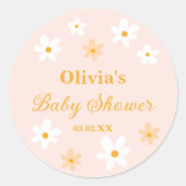 Baby in bloei Baby shower gunst Ronde Sticker (Voorkant)