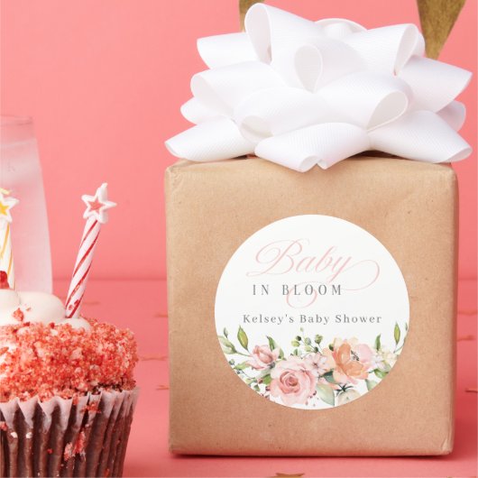 Baby in bloei Baby shower gunst Stickers (Feest)
