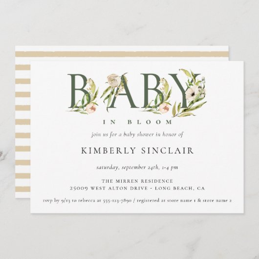 Baby in bloei Baby shower Kaart (Voorkant / Achterkant)