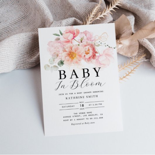 baby in bloei baby shower kaart