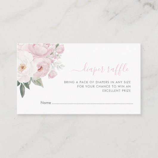 baby in bloei baby shower luierverloting informatiekaartje (Voorkant)