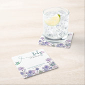 Baby in bloei Baby shower Paarse bloem Kartonnen Onderzetters (Insitu)