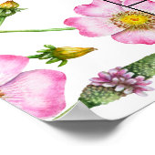 Baby in bloei baby shower raadt vervaldatum kalend poster (Hoek)