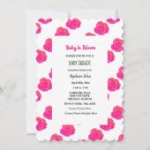Baby in bloei Baby shower roze bloemige Rozen op m Kaart (Voorkant)