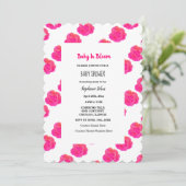 Baby in bloei Baby shower roze bloemige Rozen op m Kaart (Staand voorkant)