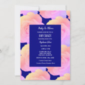 Baby in bloei Baby shower roze rose bloemblauw Kaart (Voorkant)