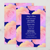 Baby in bloei Baby shower roze rose bloemblauw Kaart (Voorkant / Achterkant)