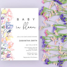 Baby in bloei Baby Shower Uitnodiging