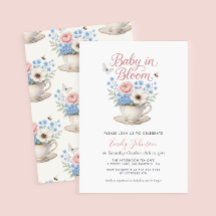Baby in bloei  Baby shower uitnodiging