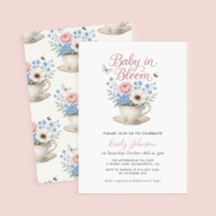 Baby in bloei  Baby shower uitnodiging