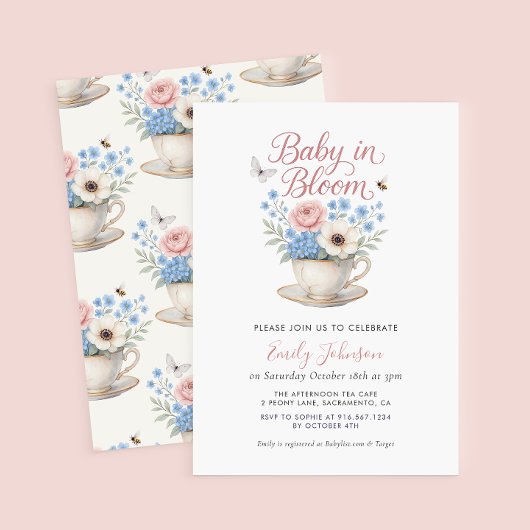 Baby in bloei Baby shower uitnodiging