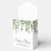 Baby in bloei | Ballon- en Eucalyptus-Baby shower Bedankdoosjes (Geopend)