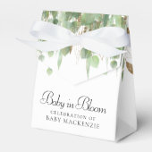 Baby in bloei | Ballon- en Eucalyptus-Baby shower Bedankdoosjes (Voorkant Zijde)