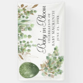 Baby in bloei | Ballon- en Eucalyptus-Baby shower Spandoek (Verticaal)