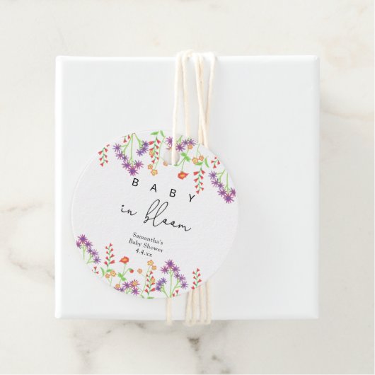 Baby in bloei bedankjes labels (In situ)