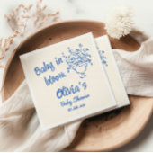 Baby in bloei blauw hand getekend bloemig Baby sho Servet