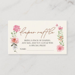 Baby in bloei Bloem Baby shower luier loterij Informatiekaartje