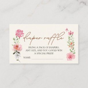 Baby in bloei Bloem Baby shower luier loterij Informatiekaartje