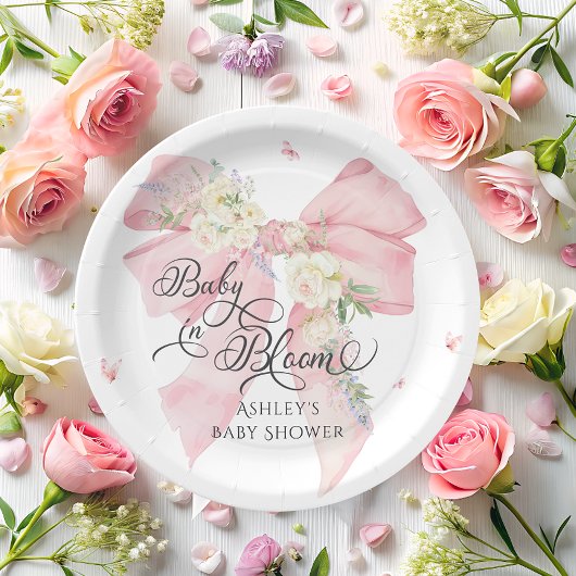 Baby in bloei bloemboog elegant Baby shower Papieren Bordje