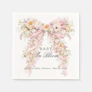 Baby in bloei Bloemboog Meisje Baby Shower Servet