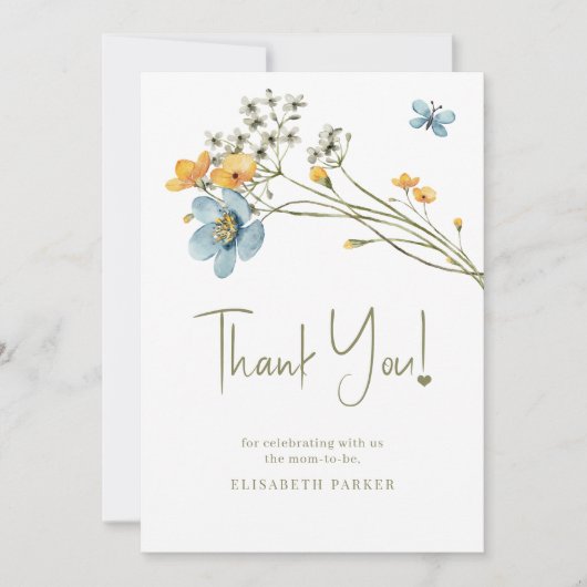 Baby In bloei bloemenbloesem baby shower bedankje Kaart (Voorkant)