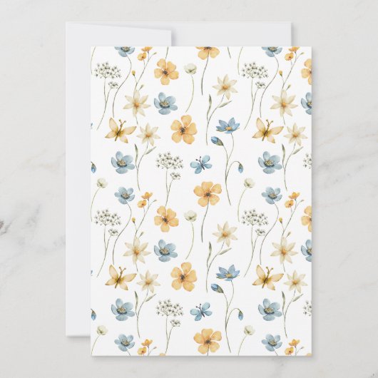 Baby In bloei bloemenbloesem baby shower bedankje Kaart (Achterkant)