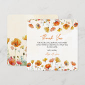 Baby in bloei bloemendouche bedankkaart (Voorkant / Achterkant)