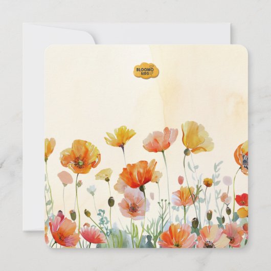 Baby in bloei bloemendouche bedankkaart (Achterkant)