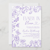 Baby in bloei bloemenlavendel Baby shower Kaart (Voorkant)