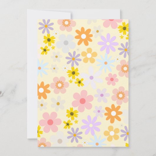 Baby in bloei bloemenretro Baby shower Kaart (Achterkant)