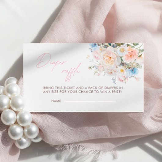 Baby in bloei bloemenroze luier Raffle Informatiekaartje
