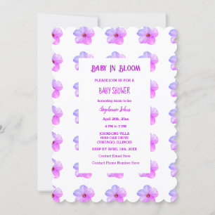 Baby in bloei bloemenroze petunia Baby shower meis Kaart