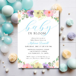 Baby in bloei bloementuin baby boy shower kaart