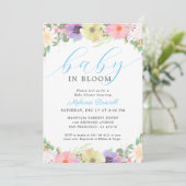 Baby in bloei bloementuin baby boy shower kaart (Staand voorkant)