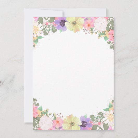 Baby in bloei bloementuin baby boy shower kaart (Achterkant)