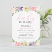 Baby in bloei bloementuin baby meisje douche kaart (Staand voorkant)