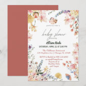 Baby in bloei bloemenwilde bloemen kaart (Voorkant / Achterkant)