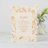 Baby in bloei | Blush Spring bloemendouche Kaart (Staand voorkant)
