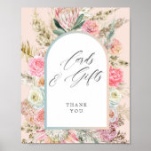 Baby in bloei Boheems Baby shower Kaarten Cadeaubo Poster (Voorkant)