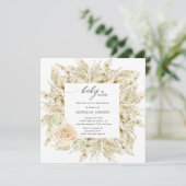 Baby in bloei Boheems Baby shower Uitnodiging (Staand voorkant)