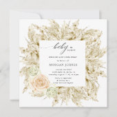 Baby in bloei Boheems Baby shower Uitnodiging (Voorkant)