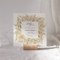 Baby in bloei Boheems Baby shower Uitnodiging