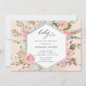 Baby in bloei Boheems Baby shower Uitnodiging (Voorkant)