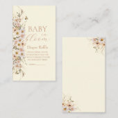 Baby in bloei Boho neutraal Baby shower, luier Informatiekaartje (Voorkant / Achterkant)