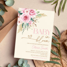 Baby in bloei boho roze bloemig Baby shower