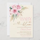 Baby in bloei boho roze bloemig Baby shower Kaart (Voorkant)
