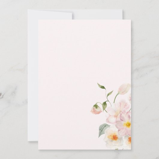 Baby in bloei boog zacht roze Baby shower uitnodig Kaart (Achterkant)